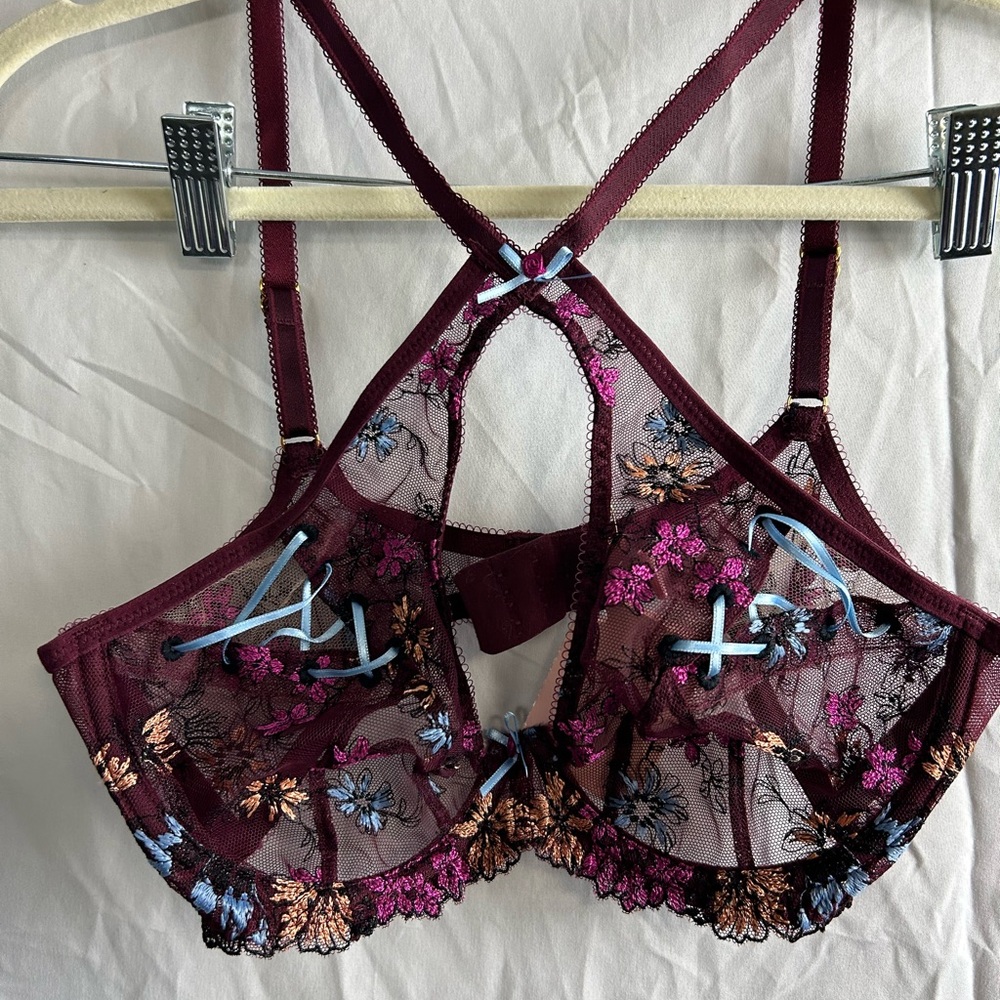 Agent Provocateur bluebelle high neck bra burgundy NWT